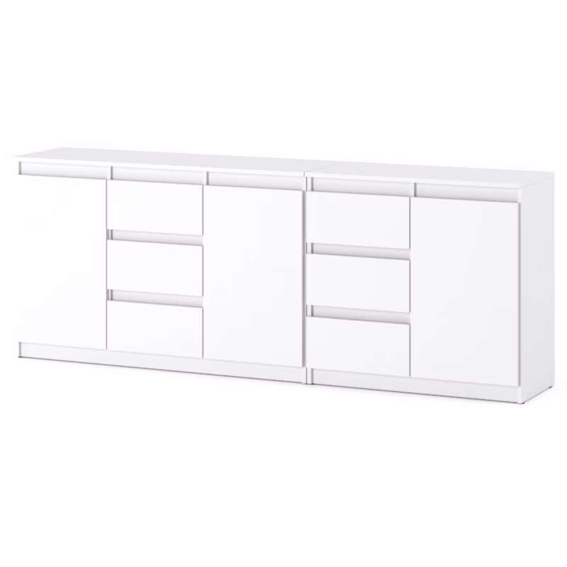 Komoda Hurtownia-Mebli Szuflady 6 Best Agnes 200cm Biały Mat Biały Mat 200x35x75 cm 1szt.