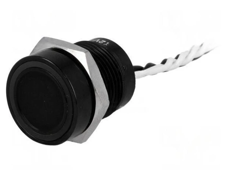 Przełącznik piezoelektryczny Poz: 2 SPST‑NO 0,2A24VAC IP68 PS165P10YBK1W12V