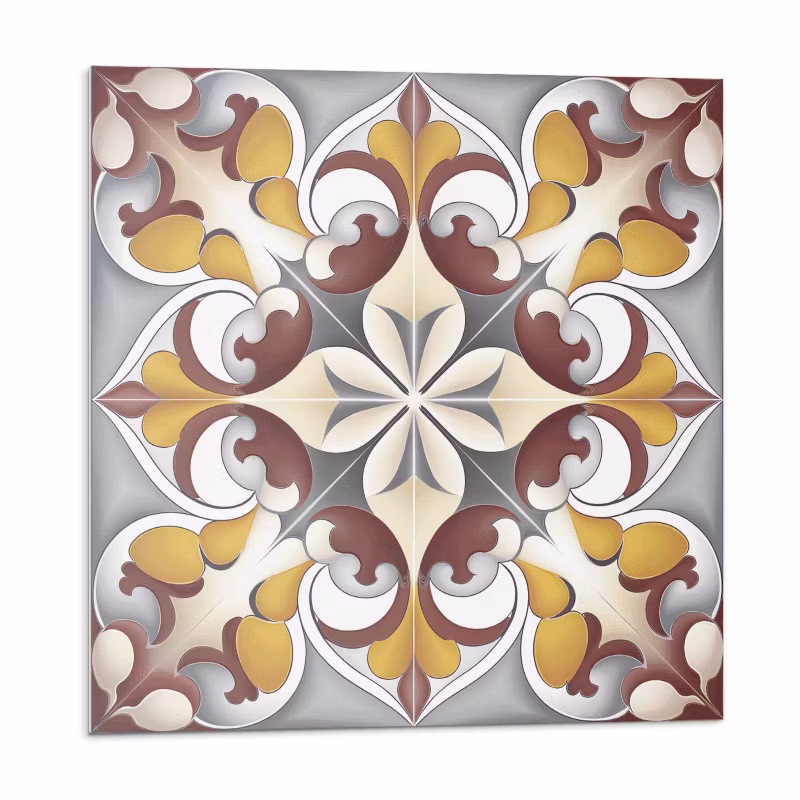 Kafelki samoprzylepne Wallfluent 20×20 cm Wzór mozaiki z kwiatowymi akcentami 20 szt.