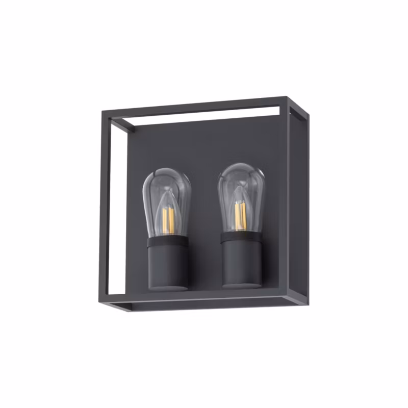 Kinkiet ścienny Nowodvorski Lighting Margot czarny 2 x E14 x 6W IP54 wym: 25 x 25 cm – 1 szt.