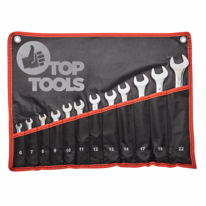 Klucze płasko-oczkowe Top Tools 6-22 mm, dwunastokątny kształt oczka zestaw 12 szt. 1 kpl