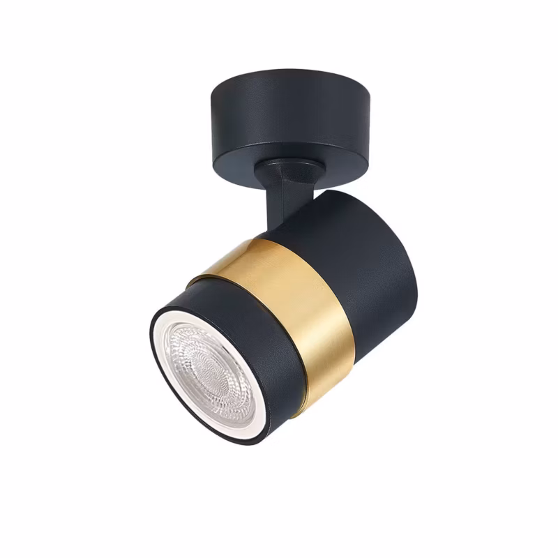 Kinkiet ścienny Light Prestige Anillo czarno-złoty 1 x GU10 x 40W IP20 wym: 6 x 6 x 12,7 cm – 1 szt.