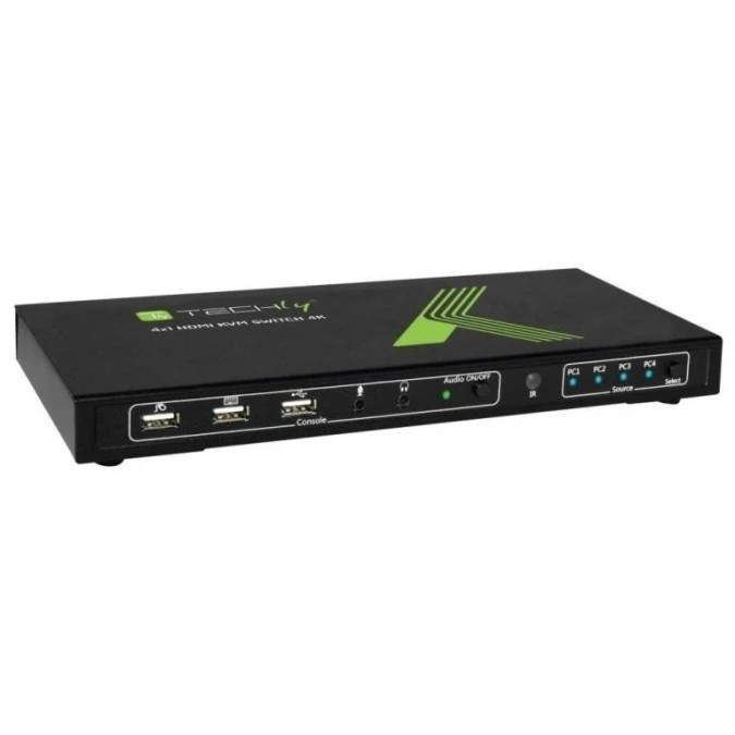 Przełącznik KVM HDMI/USB 4×1 z Audio 4K*60Hz Techly