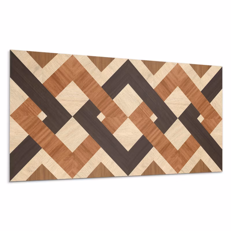 Kafelki samoprzylepne Wallfluent 60×30 cm Drewniane kształty w geometrii 6 szt.