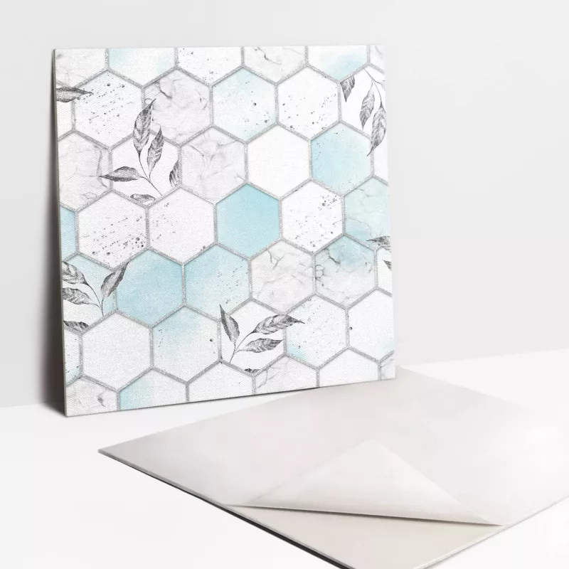 Kafelki samoprzylepne Tulup 30×30 cm Heksagony i liście 9 szt.