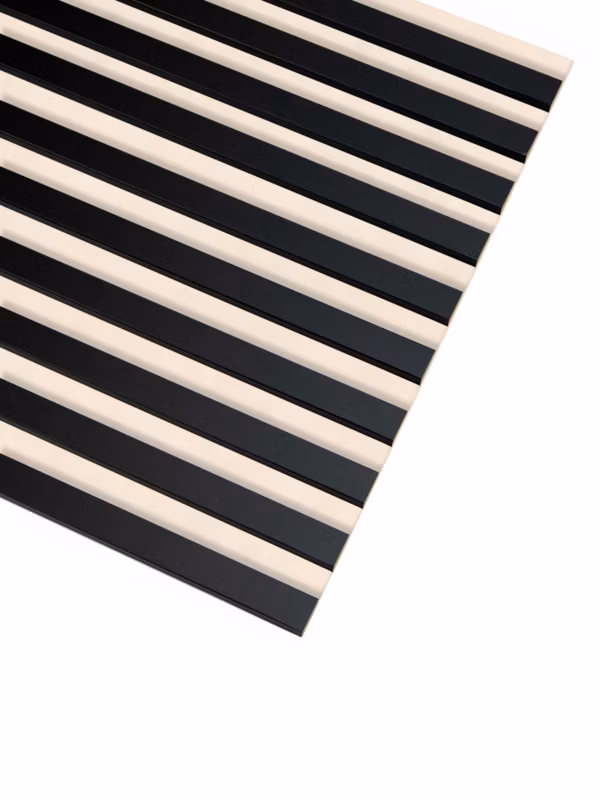 Lamele na Beżowym Filcu Ścienne SunWood 275x58cm Panel Dekoracyjny Czarne 1 szt.