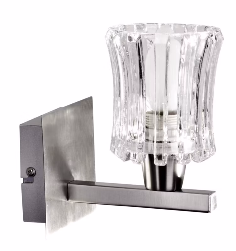 Kinkiet ścienny Candellux Ibiza srebrno-przezroczysty 1 x E14 x 40W IP20 wym: 15 x 10 x 15 cm – 1 szt.