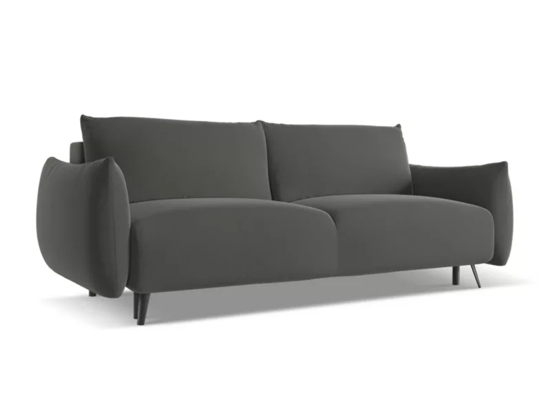 Kanapa 3-osobowa z funkcją spania LaMiaSofa GENOVA z tkaniny welwetowej 230×105 cm stalowy 1 szt.