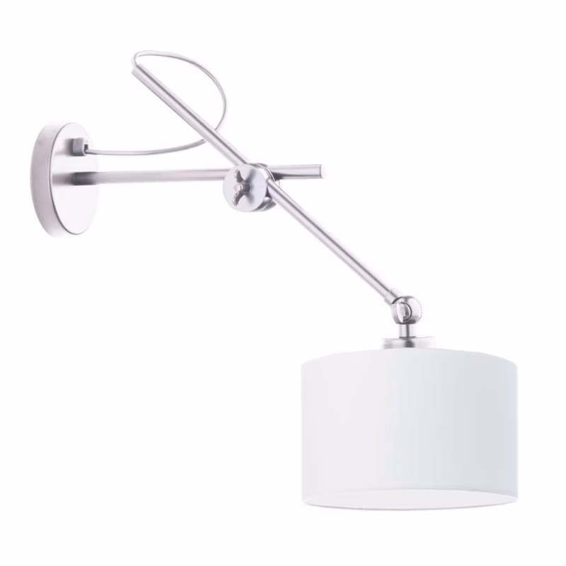 Kinkiet Volta Light Factory Modern Srebrny/Biały Abażur 1xE27 1szt.