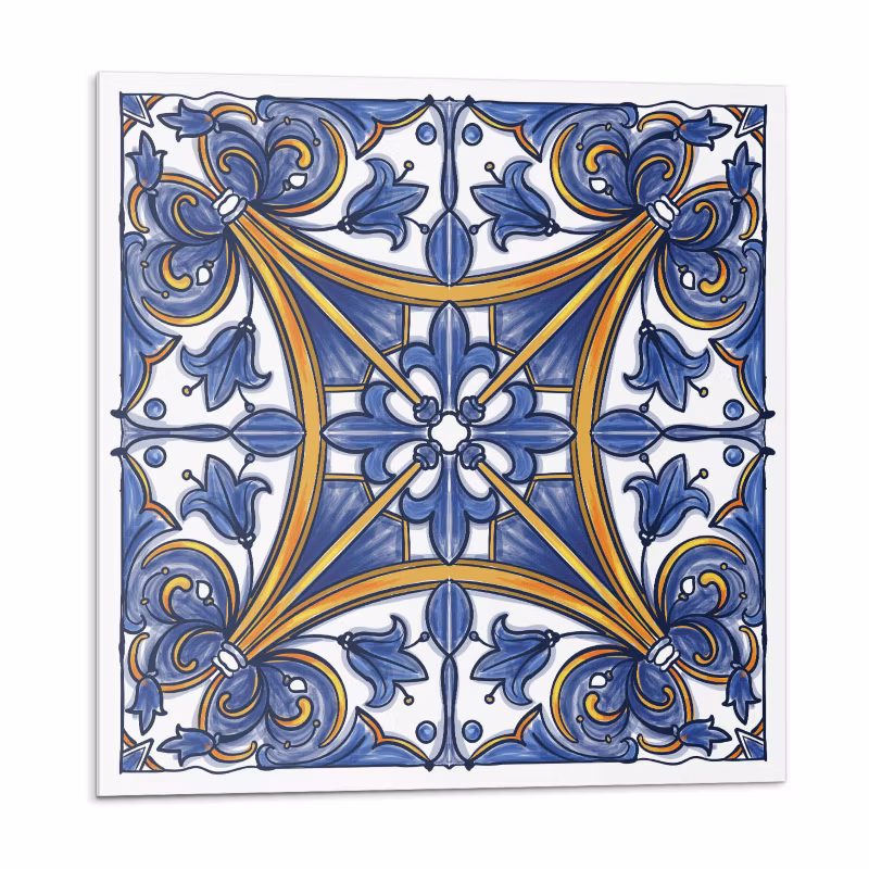 Kafelki samoprzylepne Wallfluent 50×50 cm Ornamentalna zieleń w artystycznym układzie 4 szt.