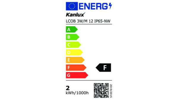 Taśma LED 12V LCOB 3W/M 12 IP65-NW 300lm/m 4000K rolka 5mb IP65 3 lata Gwarancji 39163
