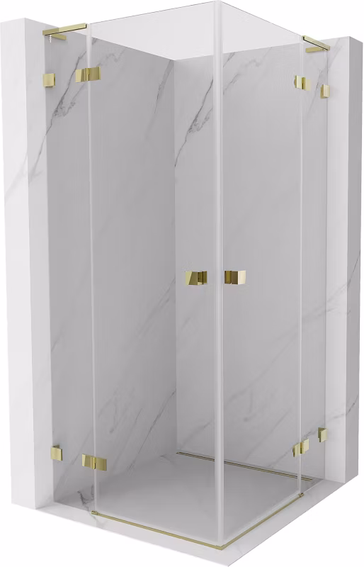 Kabina prysznicowa Mexen Lunar L Duo uchylna 95 x 95 cm transparent złota 1 szt.