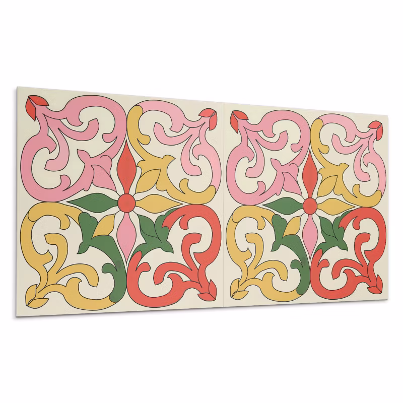 Kafelki samoprzylepne Wallfluent 60×30 cm Ornamentalny wzór kwiatów 6 szt.