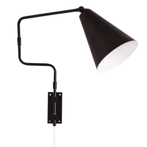 Kinkiet ścienny By Rydens Yukon czarny matowy z włącznikiem 1 x E27 x 25W IP20 wym: 43,5 x 51 x 39 cm – 1 szt.