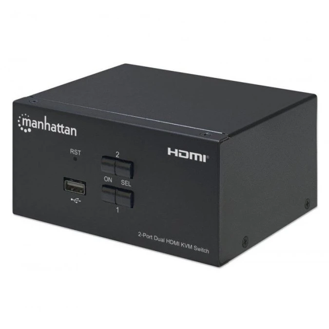 Przełącznik KVM HDMI/USB 2×1 Dual‑Monitor Video 4K*30Hz