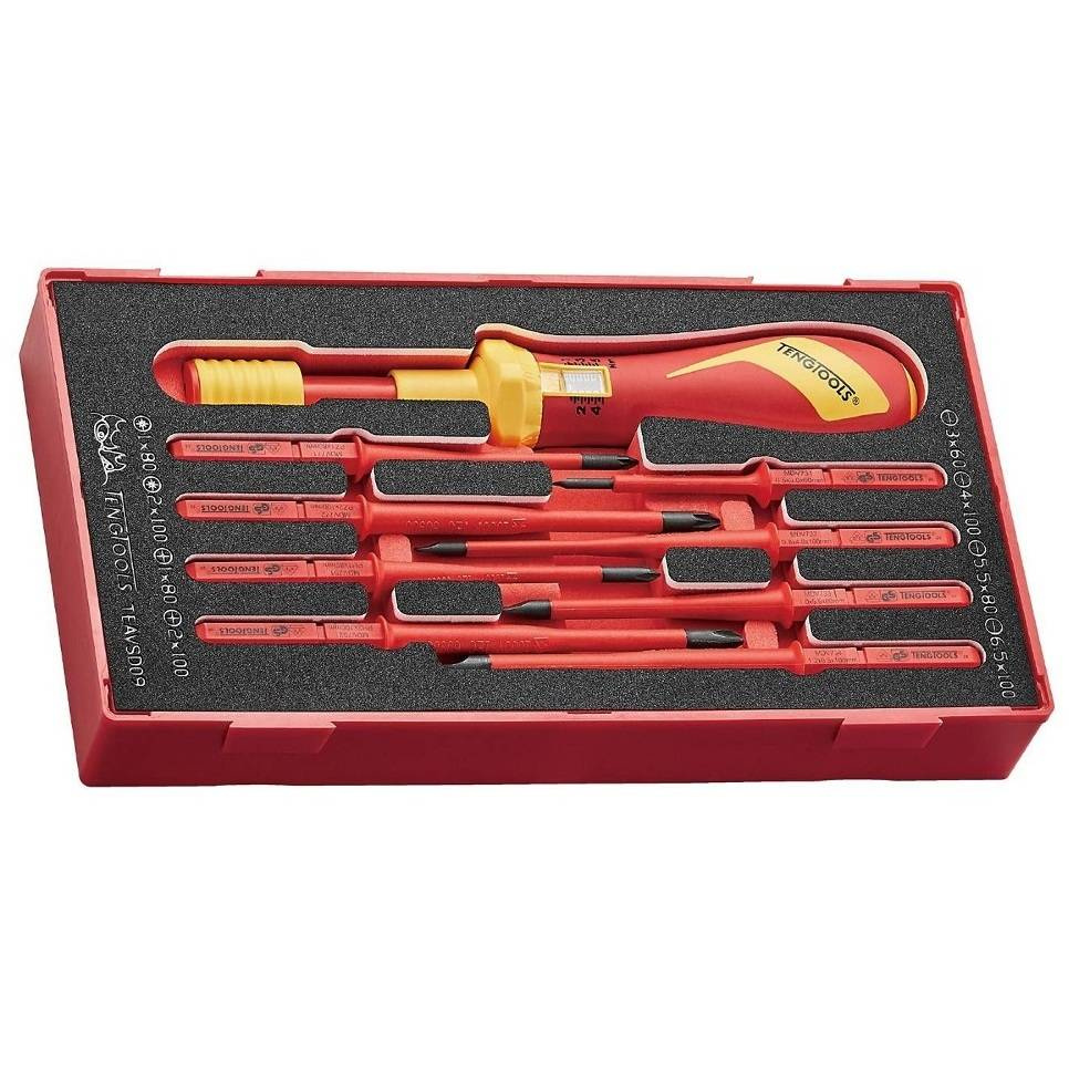 Wkrętak dynamometryczny Teng Tools TEAVSD09 – 8 wymiennych grotów
