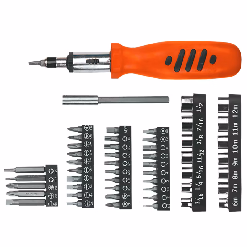 Końcówki wkrętakowe z uchwytem Top Tools stal chromowo-wanadowa 1 kpl.