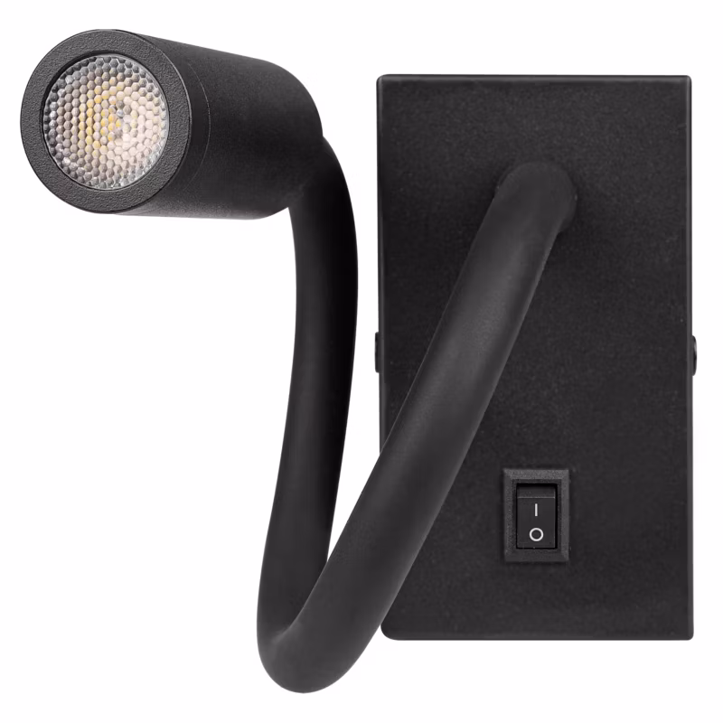 Kinkiet ścienny do czytania LED MasterLED Leo 3W 4000K 360mm elastyczny czarny IP20 1 szt.