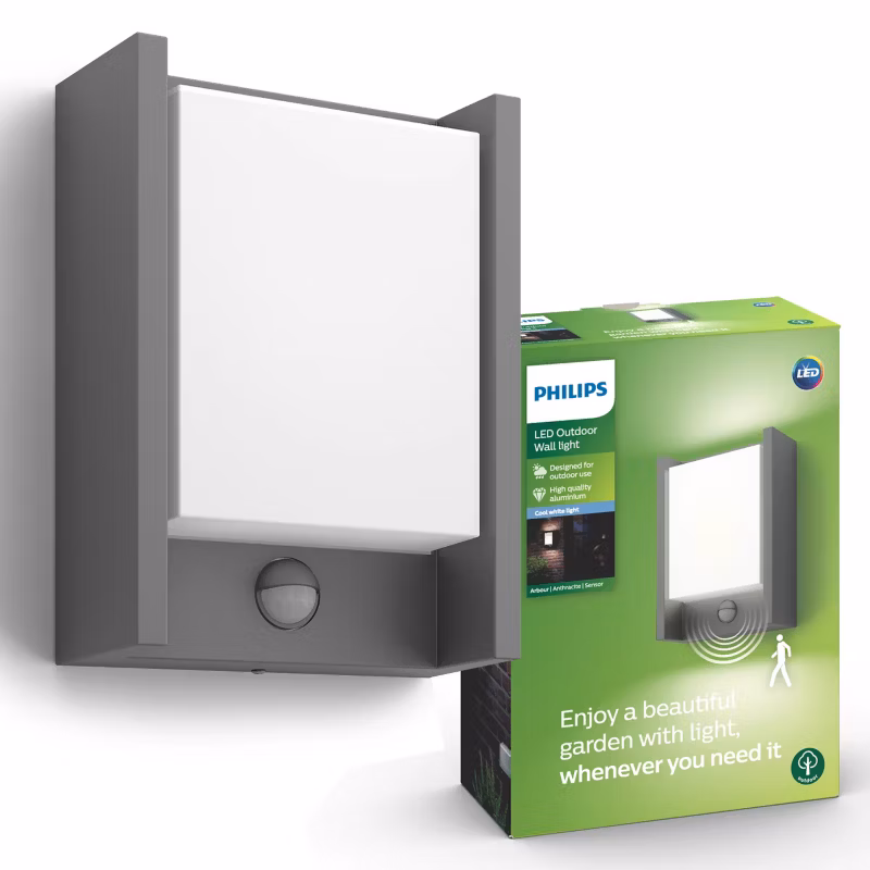 Kinkiet ogrodowy Philips z czujnikiem ruchu Philips myGarden Arbour LED, 4000K antracyt 6W 1 szt.