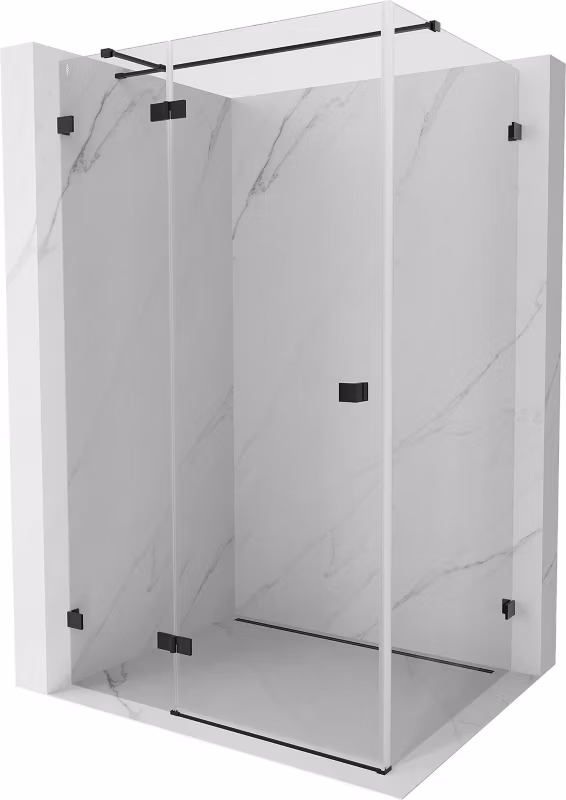 Kabina prysznicowa uchylna Mexen Lunar T czarna 125×110 cm 1 szt.