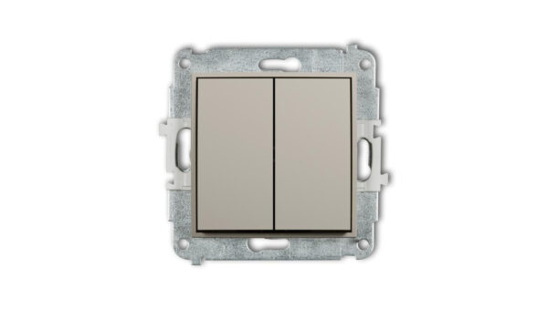 MINI Mechanizm łącznika podwójnego schodowego (dwa klawisze bez piktogramów) taupe 60MWP-33.1