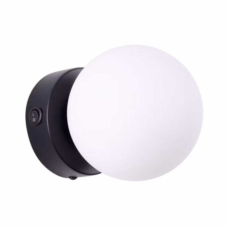 Kinkiet ścienny Sollux Lighting Yoli czarno-biały nad lustro z włącznikiem 1 x G9 x 8W IP20 wym: 12 x 12 x 14 cm – 1 szt.