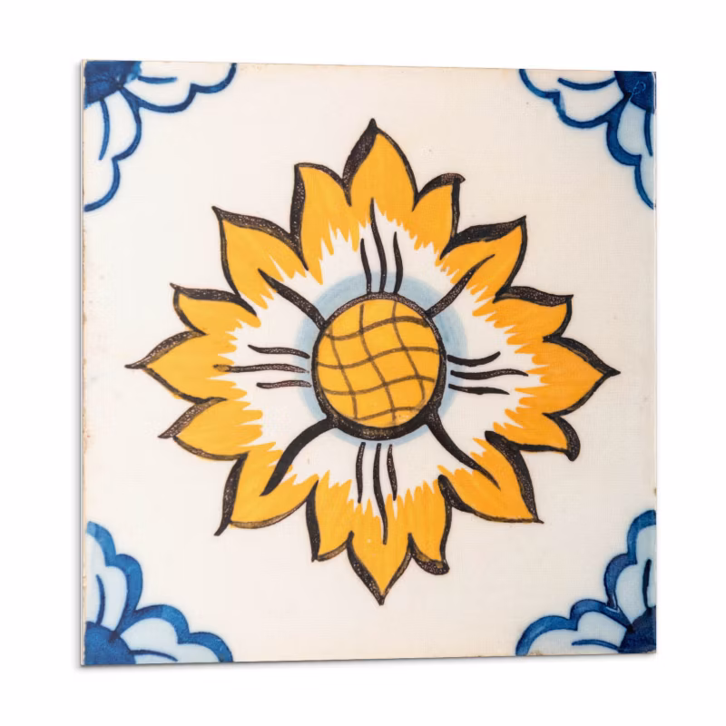 Kafelki samoprzylepne Wallfluent 30×30 cm Ceramiczny motyw kwiatowy 9 szt. 4070095558614