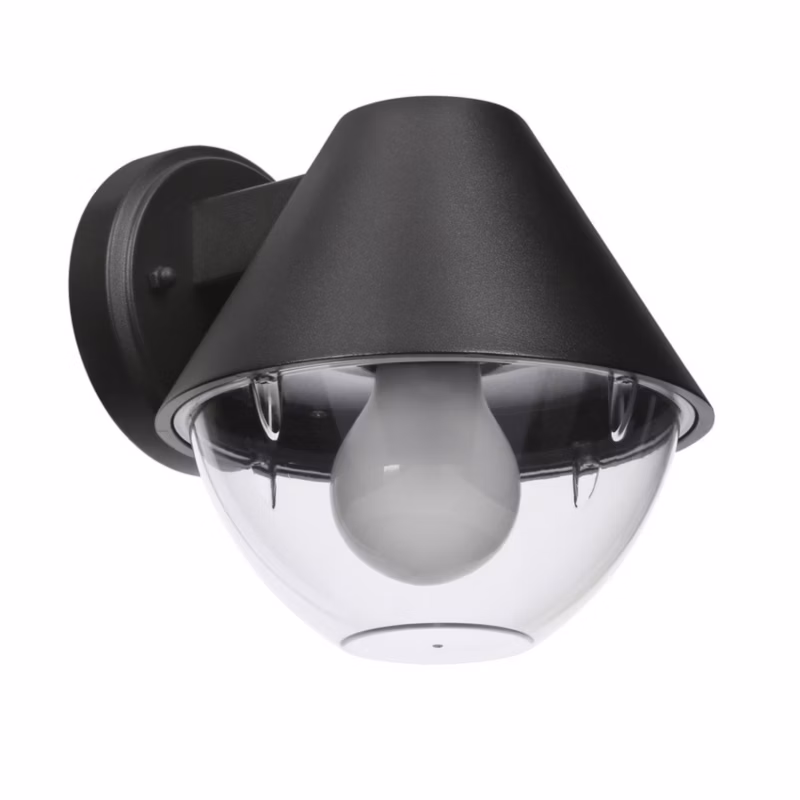 Kinkiet ścienny zewnętrzny Candellux Hendera czarno-przezroczysty 1 x E27 x 40W IP44 wym: 18 x 20,5 x 18 cm – 1 szt.