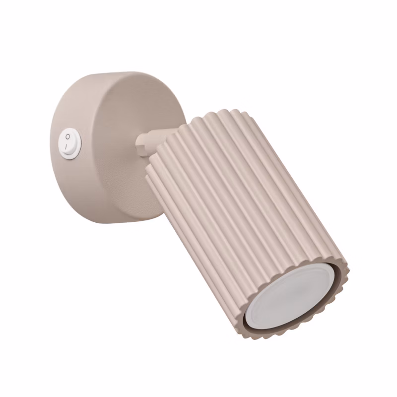 Kinkiet Sollux Lighting KARBON z włącznikiem taupe 1xGU10x10W wym:16x8x16cm IP20 -1 szt.