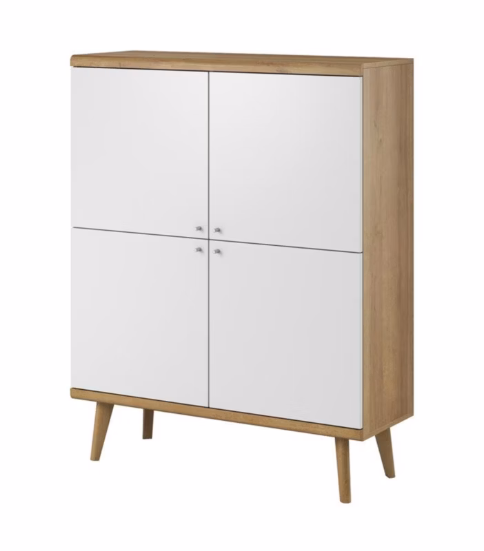 Komoda czterodrzwiowa Bettso Primo 107 cm do salonu biały dąb riviera 1szt.