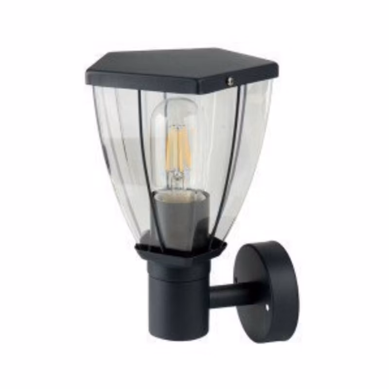 Kinkiet ścienny zewnętrzny V-TAC czarny 1 x E27 x IP44 wym: 24,5 x 14,8 x 16,5 cm – 1 szt.