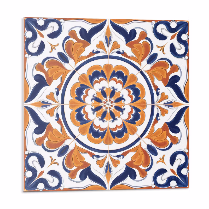 Kafelki samoprzylepne Wallfluent 50×50 cm Okrągły kwiatowy design 4 szt.