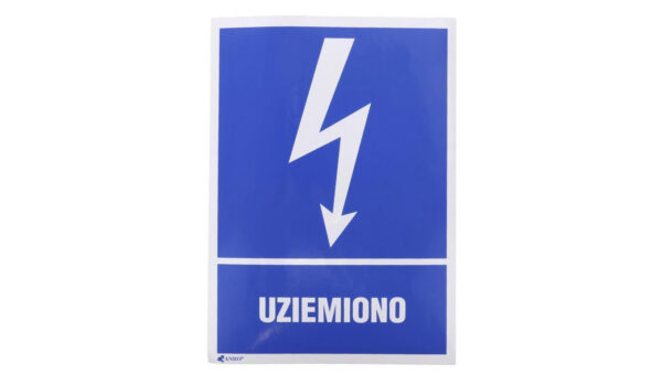 Samoprzylepna tabliczka ostrzegawcza /Uziemiono 148×210/ 6EIA/Q4/F