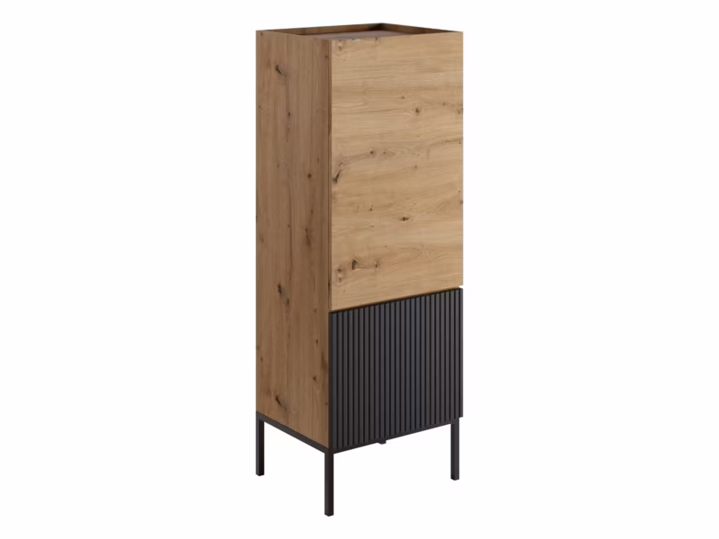 Komoda MIRJAN 24 wysoka Como 50 2D dąb artisan/czarny 1 szt.
