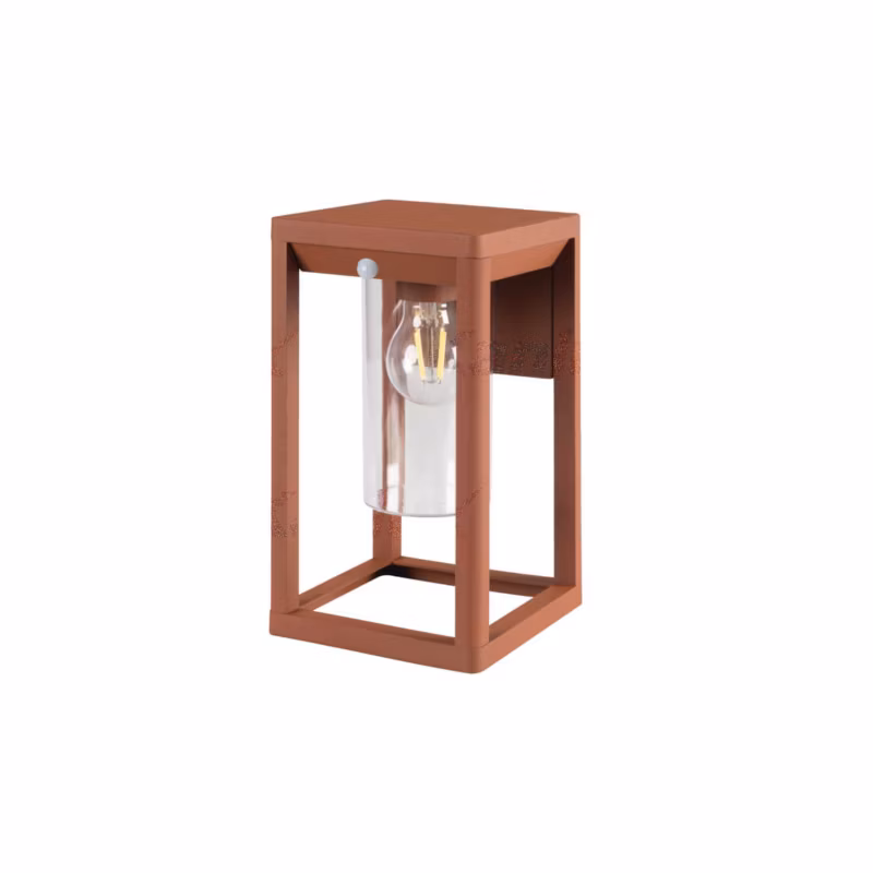Kinkiet zewnętrzny z czujnikiem Kanlux Vimo brązowo-transparentny 1 x E27 x 15W IP44 wym: 27 x 16,5 x 15 cm – 1 szt.