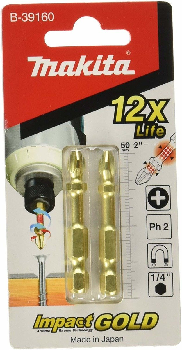 Zestaw końcówek wkrętakowych PH2 Makita Impact Gold B-39160