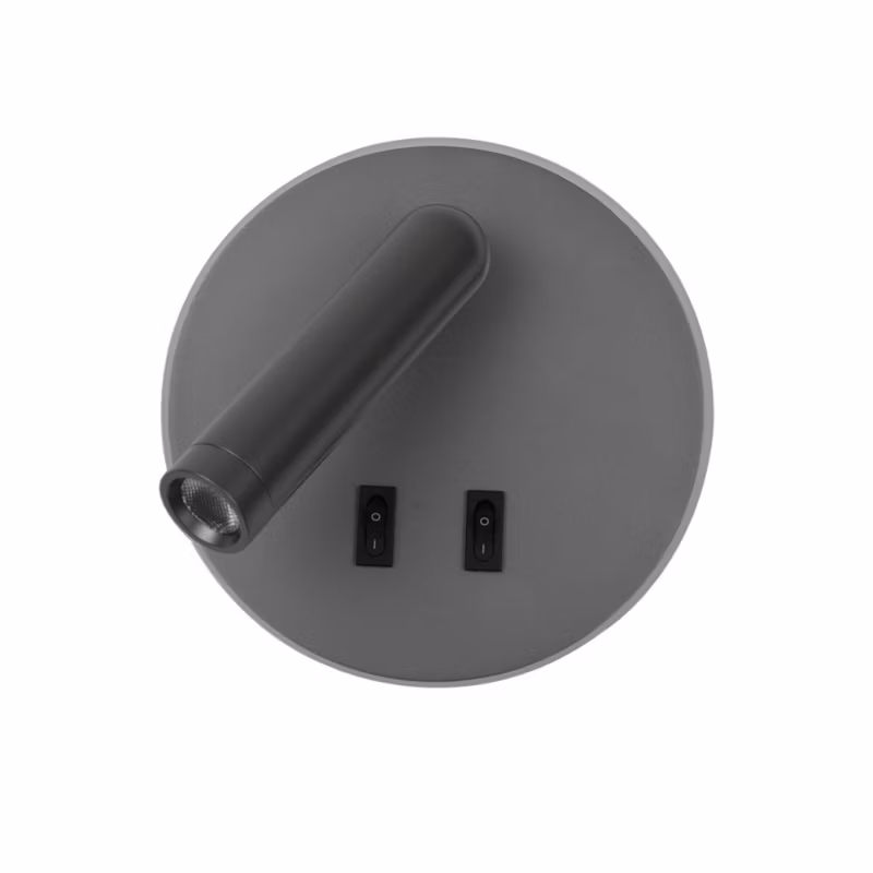 Kinkiet Italux FURLA z włącznikiem szary LED 2x8W 516lm Ciepła biel IP20 -1 szt.