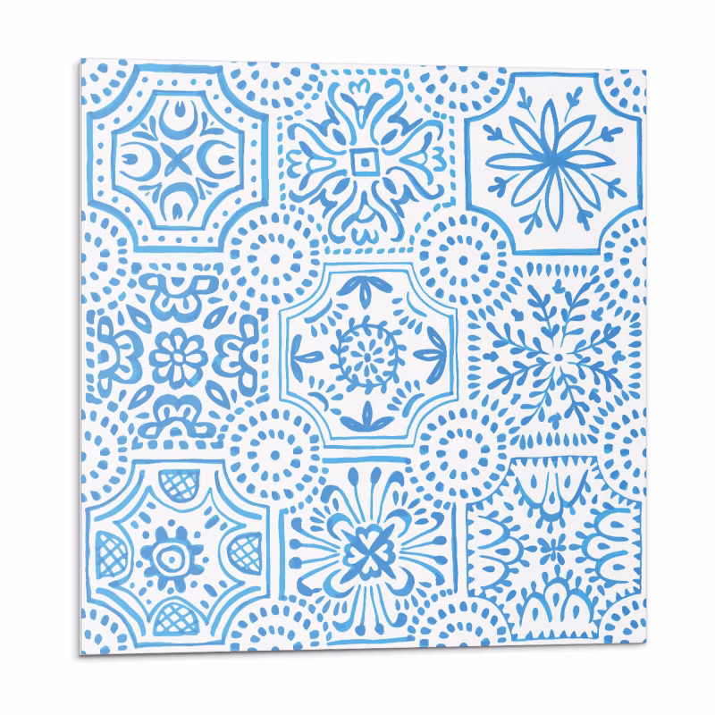 Kafelki samoprzylepne Wallfluent 50×50 cm Ceramiczne motywy w kratkę 4 szt.