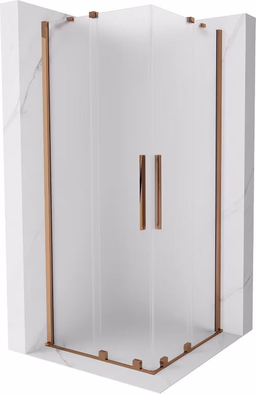 Kabina prysznicowa Mexen Velar Duo rozsuwana 100 x 100 cm szron różowe złoto 1 szt.