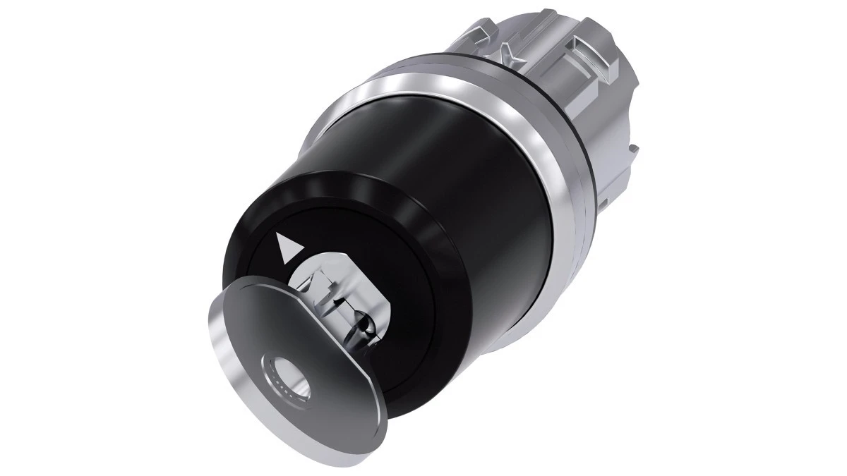 Przełącznik kluczykowy BKS 22mm okrągły metal nr E7 (VW) 2 poz. O‑I monost. (bez kluczyka) kąt zał. 90st. 3SU1050‑5SF01‑0AA0