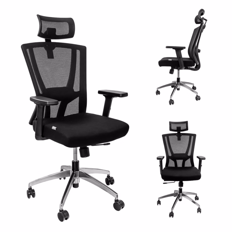 Krzesło Biurowe Obrotowe Furvero Zenith Ergonomicze Regulowane Czarne 1 szt.
