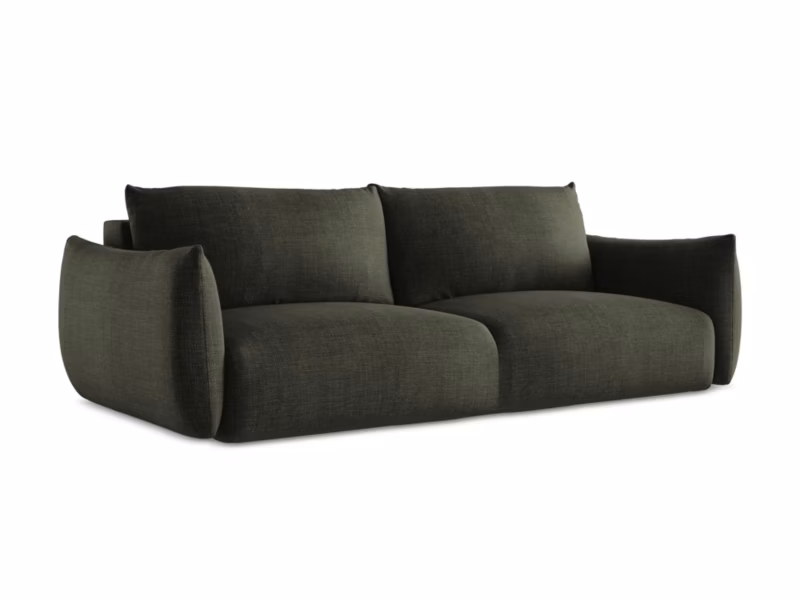 Kanapa 3-osobowa z funkcją spania LaMiaSofa SAVONA z tkaniny strukturalnej 230×105 cm oliwkowy 1 szt.