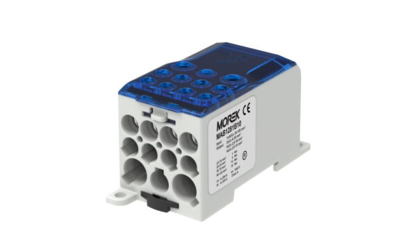 Blok dystrybucyjny – rozdzielczy OJL280A niebieski we: 1xAl/Cu 35-120 wy: 2×6-35mm2/5×2,5-16mm2/ 4×2,5-10mm2 1000V MAB1281B10