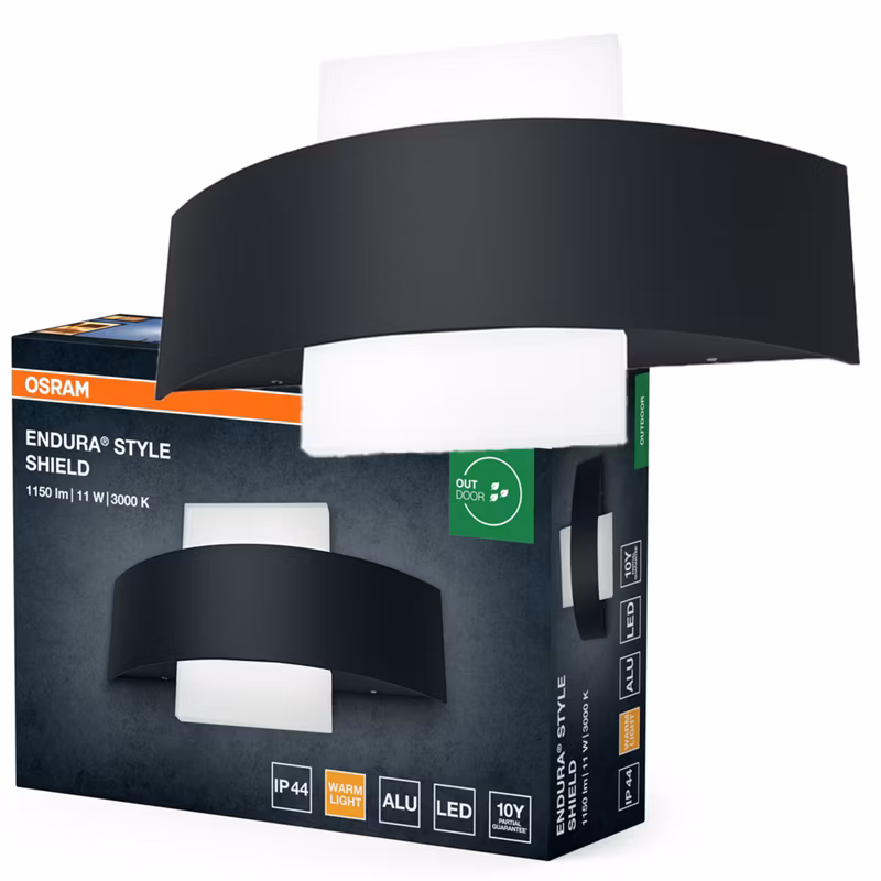 Kinkiet Ogrodowy Endura Osram Lampa Elewacyjna Zewnętrzna LED 10.5W 410lm 3000K Szary IP44 1 szt.