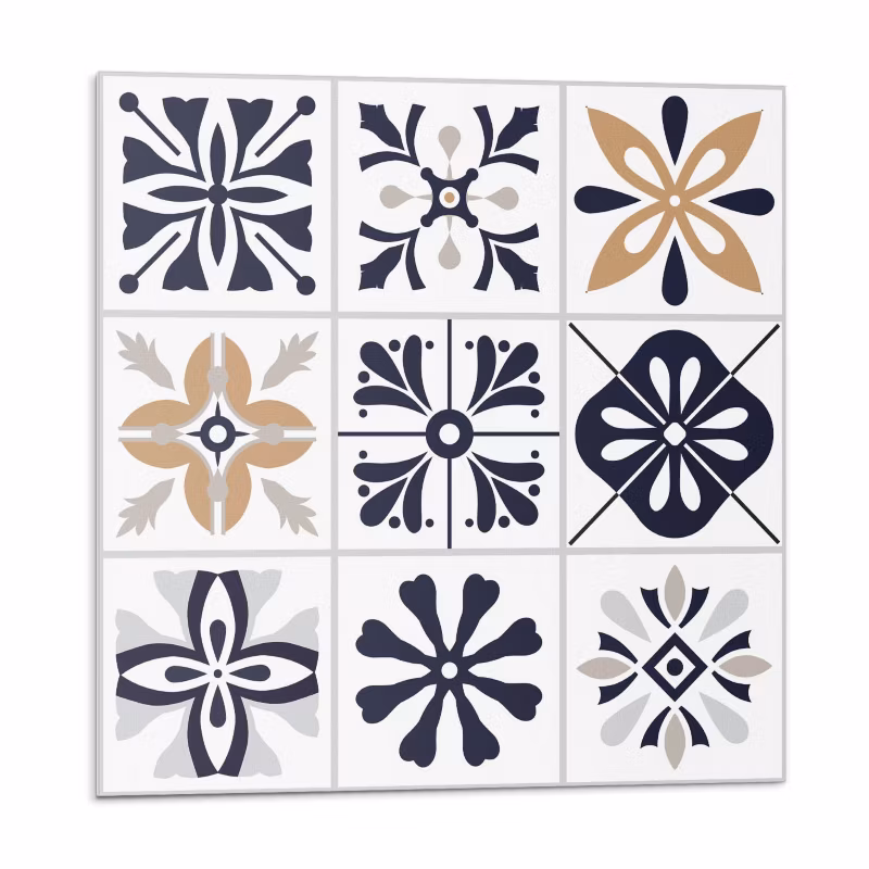 Kafelki samoprzylepne Wallfluent 50×50 cm Stylowe wzory w formie kafli 4 szt.