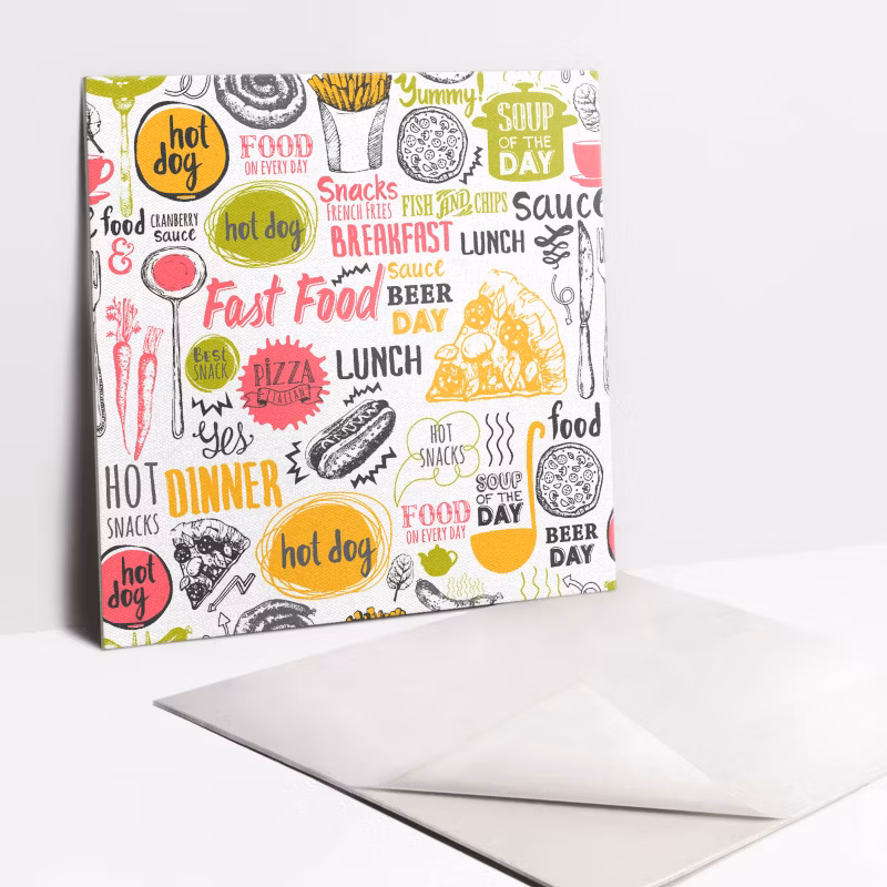 Kafelki samoprzylepne Tulup 30×30 cm Fast food lunch dinner 9 szt.