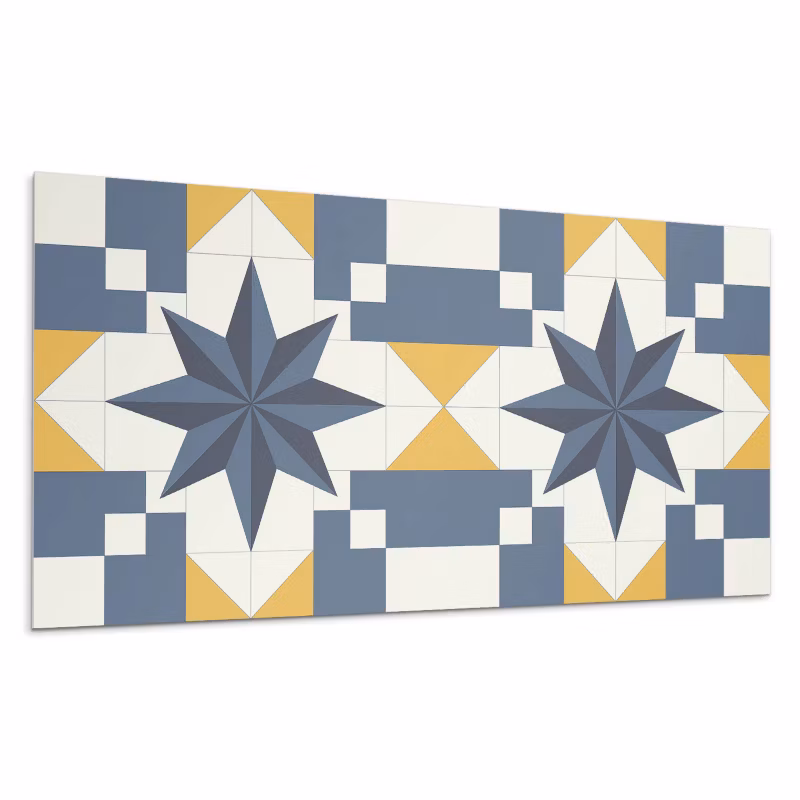 Kafelki samoprzylepne Wallfluent 40×20 cm Stylowy motyw gwiazdy w geometrii 10 szt.