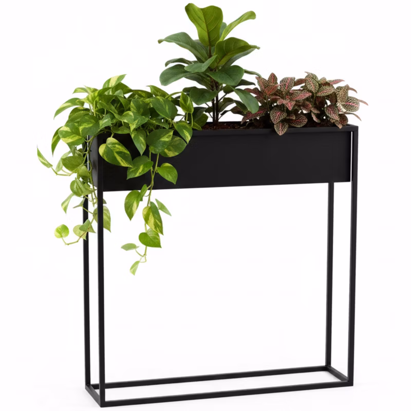 Kwietnik stojący JAKPOL Cubo Loft 80×80 cm metalowy czarny 1 szt.