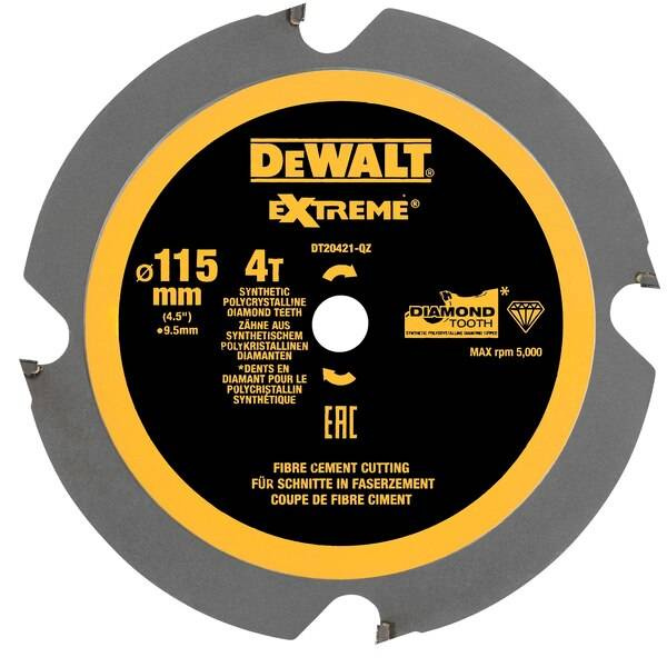 Tarcza do cięcia płyt cementowych 115×9,5 mm/4 zęb. DT20421-QZ DeWALT