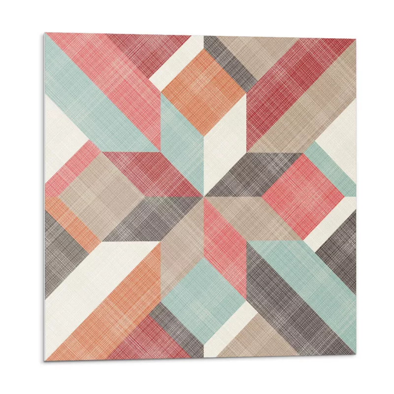 Kafelki samoprzylepne Wallfluent 30×30 cm Dynamiczna geometria w żywych kolorach 9 szt.